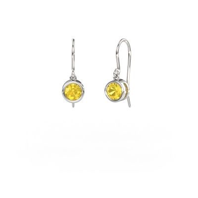 Boucles d'oreilles Lavon RND 950 platine saphir jaune 5 mm