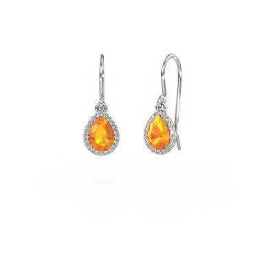 Pendants d'oreilles Seline per 950 platine citrine 7x5 mm