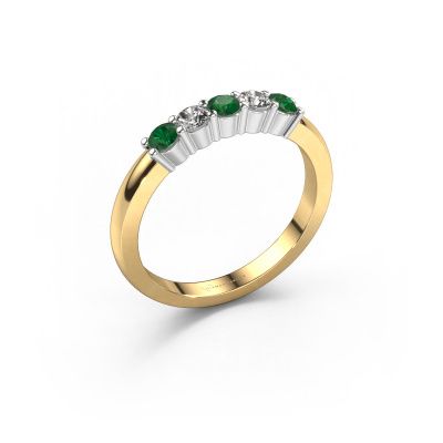 Ring Yasmin 5 585 goud smaragd 3 mm
