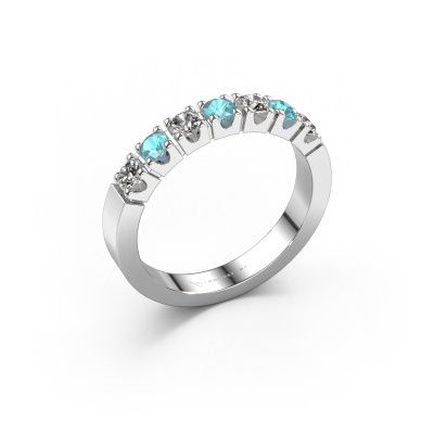 Ring Dana 7 585 white gold blue topaz 3 mm
