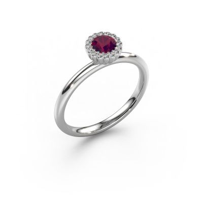 Engagement ring Queen 950 platinum rhodolite 4.2 mm