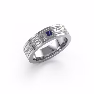 Men's ring Matijs 950 platinum sapphire 3 mm