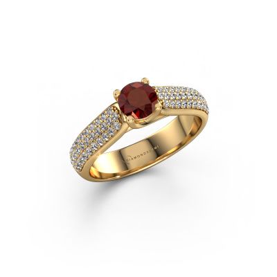 Engagement ring Leoness 585 gold garnet 5 mm