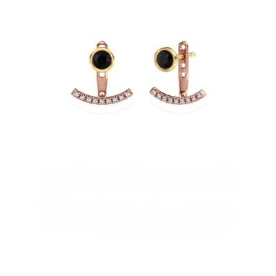 Earrings Rosetta 585 rose gold black diamond 0.72 crt