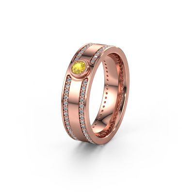 Wedding ring WH2044P 585 rose gold yellow sapphire ±0.24x0.08 in