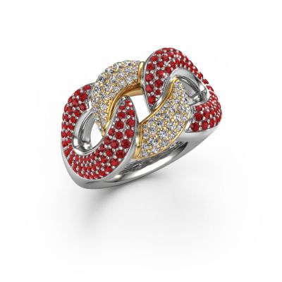 Ring Kylie 3 13mm 585 white gold ruby 0.8 mm