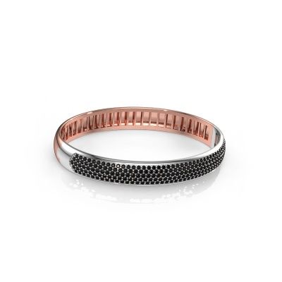 Bracelet jonc Emely 9mm 585 or rose diamant noir 3.622 crt