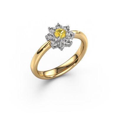 Engagement ring Camille 1 585 gold yellow sapphire 3.4 mm