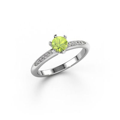 Verlobungsring Tiffy 2 950 Platin Peridot 4.7 mm