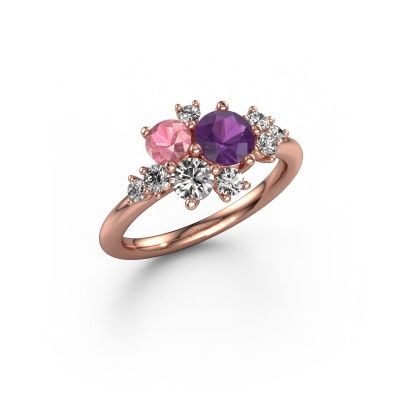 Ring Veronica 585 rose gold amethyst 5.4 mm