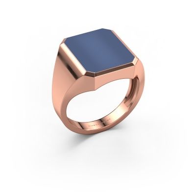 Signet ring Lars 4 light 585 rose gold blue sardonyx 15x12 mm