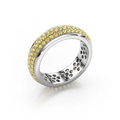 Ring Tara 585 white gold yellow sapphire 1.3 mm