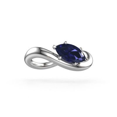 Bague de fiançailles Chloe MRQ 950 platine saphir 10x5 mm