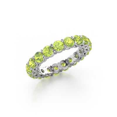 Stackable ring Michelle full 3.4 585 white gold peridot 3.4 mm