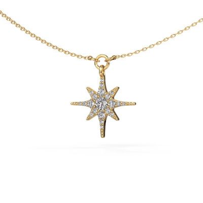 Necklace Star 585 gold zirconia 3 mm
