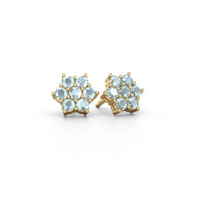 Stud earrings Bonita 585 gold aquamarine 2.4 mm