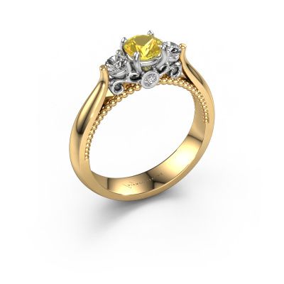 Verlobungsring Tiffani 585 Gold Gelb Saphir 5 mm
