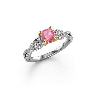 Engagement ring Marilou CUS 585 white gold pink sapphire 5 mm