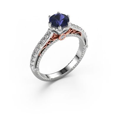 Engagement ring Venita 585 white gold sapphire 6.5 mm
