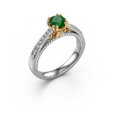 Engagement ring Rozella 585 white gold emerald 5.5 mm