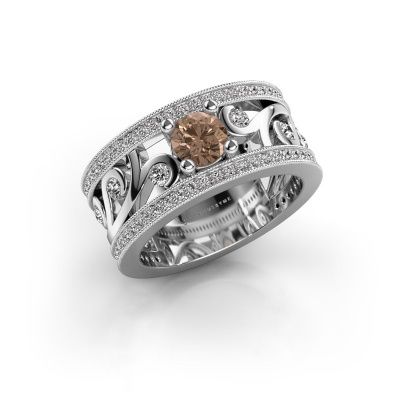 Ring Sanne 585 witgoud bruine diamant 1.13 crt