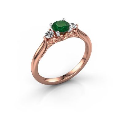 Engagement ring Laurian RND 585 rose gold emerald 5 mm