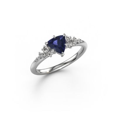Ring Royce TRI 585 white gold sapphire 6 mm