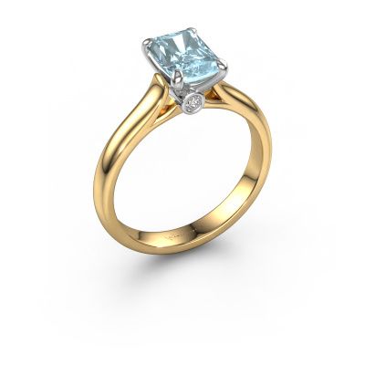 Engagement ring Valorie rad 1 585 gold blue lab grown diamond 7.5x5.5 mm