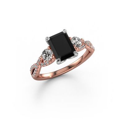 Engagement ring Marilou EME 585 rose gold black diamond 2.62 crt