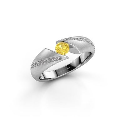 Ring Hojalien 2 585 Weißgold Gelb Saphir 4 mm
