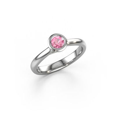 Engagement ring Kaylee 585 white gold pink sapphire 4 mm