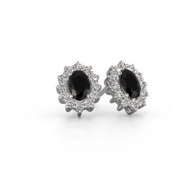Boucles d'oreilles Margien 950 platine diamant noir 0.60 crt
