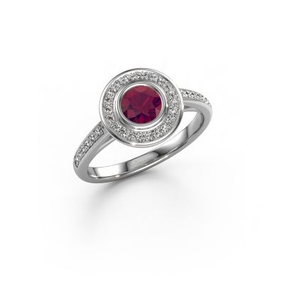 Bague de fiançailles Noud 2 RND 950 platine rhodolite 5 mm