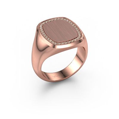 Bague pour homme Floris Cushion 4 585 or rose diamant brun 0.278 crt
