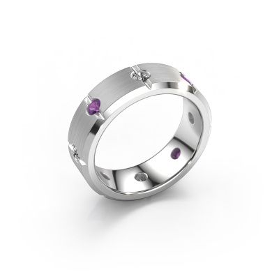 Herren ring Irwin 585 Weißgold Amethyst 2.7 mm
