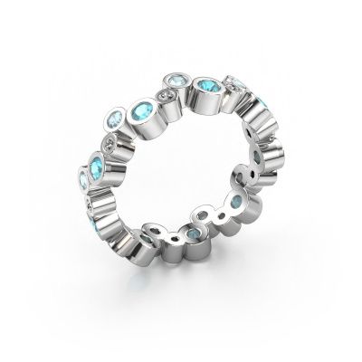 Ring Tessa 585 white gold blue topaz 2.5 mm