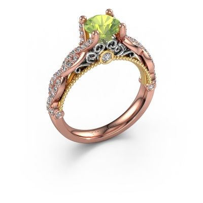 Verlobungsring Chantelle 585 Roségold Peridot 6.5 mm