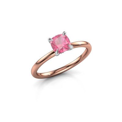 Verlovingsring Crystal CUS 1 585 rosé goud roze saffier 5.5 mm