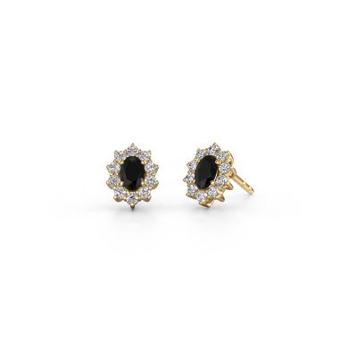 Boucles d'oreilles Leesa 585 or jaune diamant noir 1.800 crt