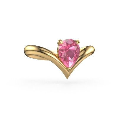 Engagement ring Maddy PER 585 gold pink sapphire 8x6 mm