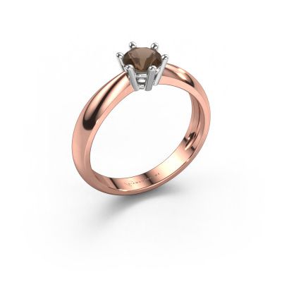 Engagement ring Fay 585 rose gold smokey quartz 5 mm