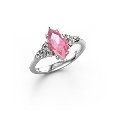 Engagement ring Melani MRQ 950 platinum pink sapphire 11x5.5 mm