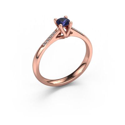 Promise ring Janna 2 585 rosé goud saffier 4 mm