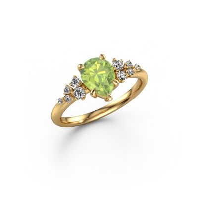 Ring Royce PER 585 gold peridot 8x6 mm