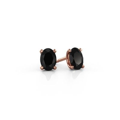 Stud earrings Sam OVL 585 rose gold black diamond 1.05 crt