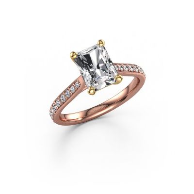Engagement ring Mignon rad 2 585 rose gold custom diamond 6.5x4.5 mm