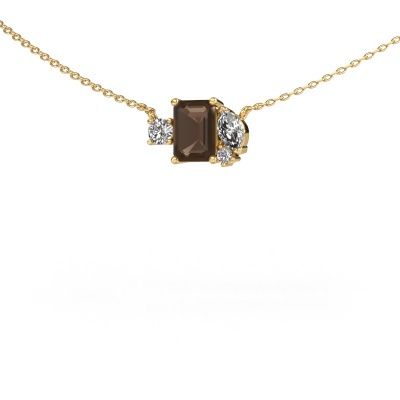 Hanger Frauke EME 585 goud rookkwarts 7x5 mm