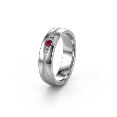 Wedding ring WH0172L25A 585 white gold rhodolite ±0.20x0.07 in