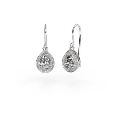 Drop earrings Beverlee 1 950 platinum zirconia 7x5 mm