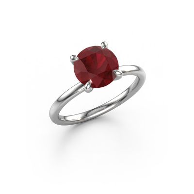 Engagement ring Crystal RND 1 950 platinum ruby 6.8 mm